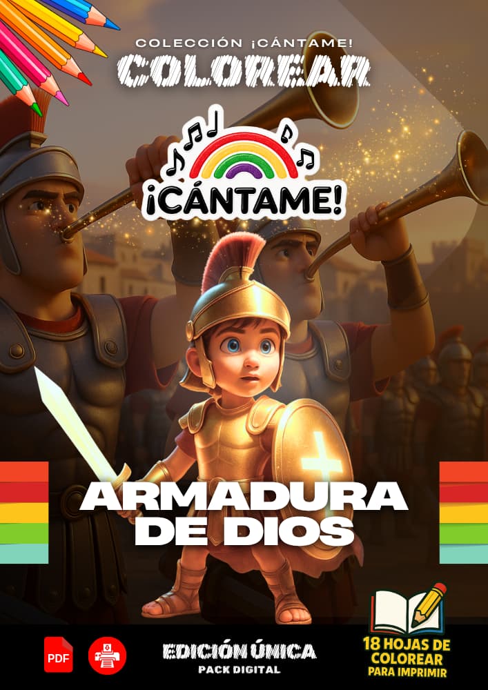 Pack Individual – Armadura de Dios (18 páginas para colorear)