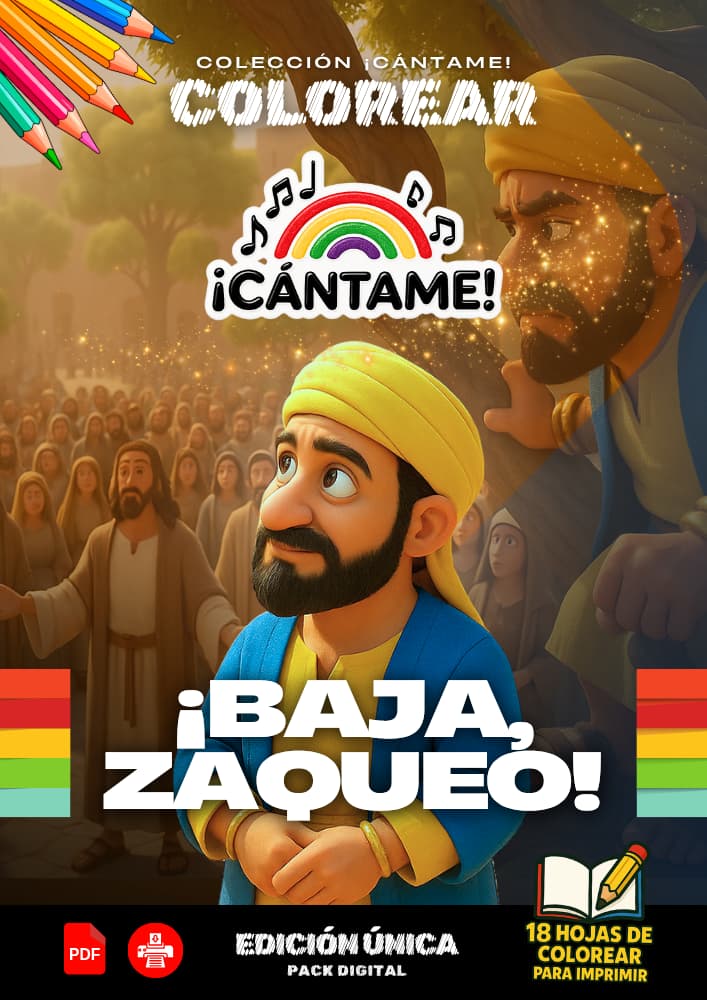 Pack Individual – ¡Baja, Zaqueo! (18 páginas para colorear)