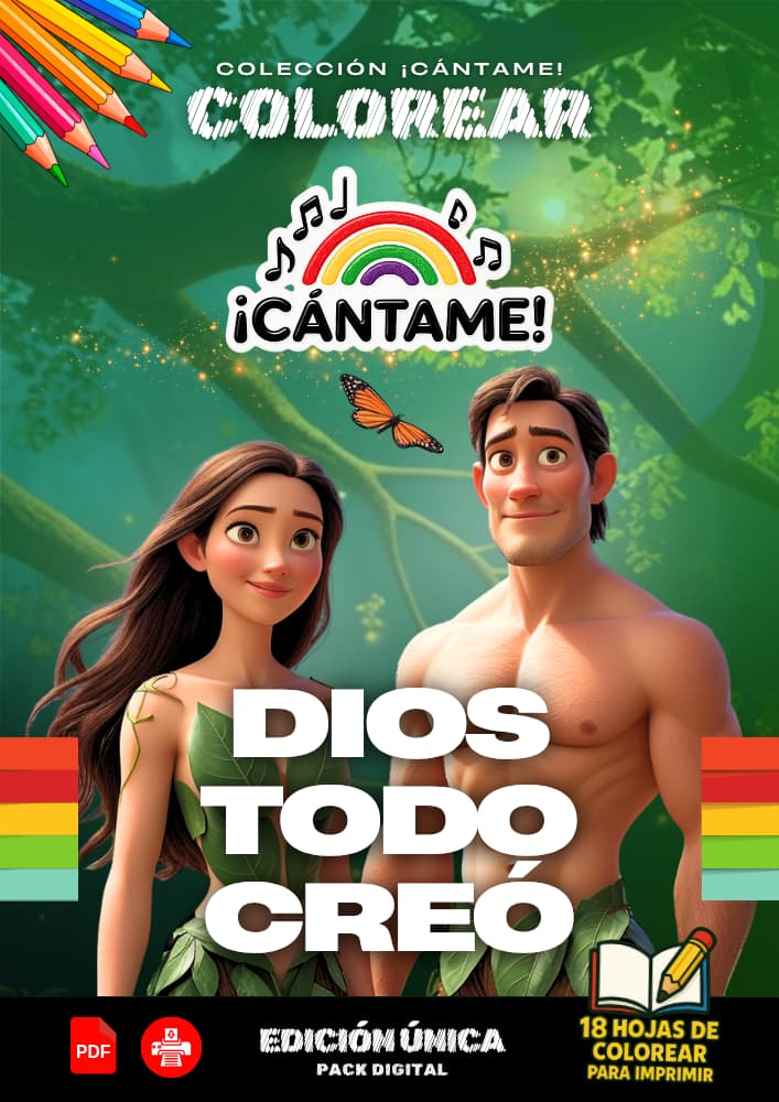Pack Individual – Dios Todo Creó (18 páginas para colorear)