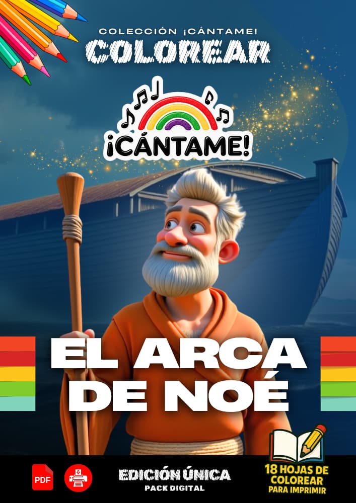 Pack Individual – El Arca de Noé (18 páginas para colorear)
