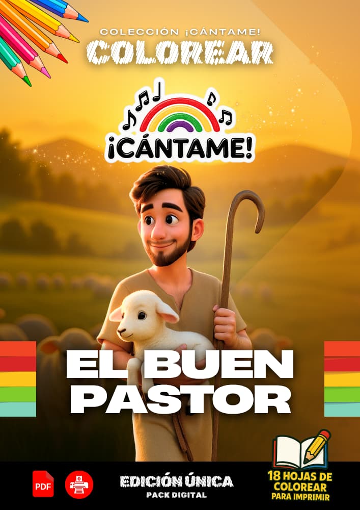 Pack Individual – El Buen Pastor (18 páginas para colorear)