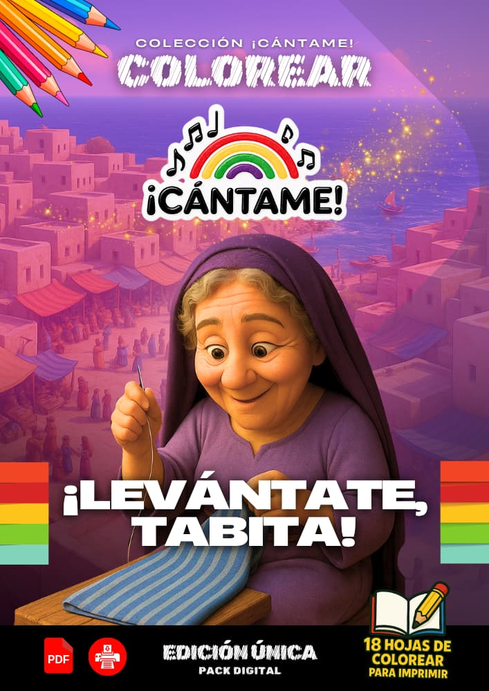 Pack Individual – ¡Levántate, Tabita! (18 páginas para colorear)