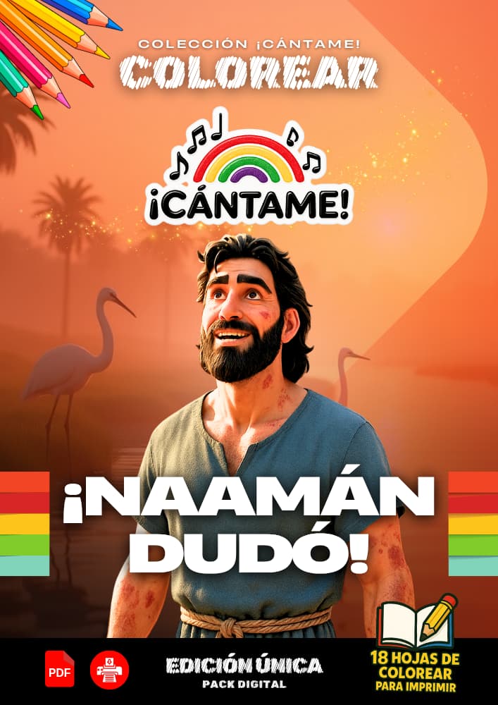 Pack Individual – ¡Naamán Dudó! (18 páginas para colorear)